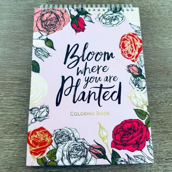 Bloom Where You Are Planted Floral Adult Coloring Book - Picture 1 of 7
